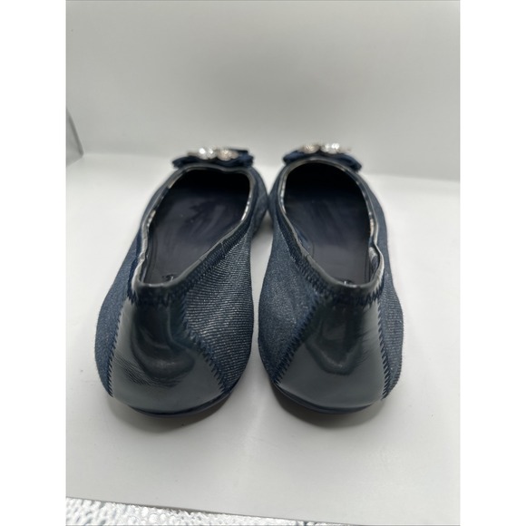 Coach Poppy Caper Denim Jean Y2K Charm Embellished Ballet Flat Sz 11 - Picture 9 of 9